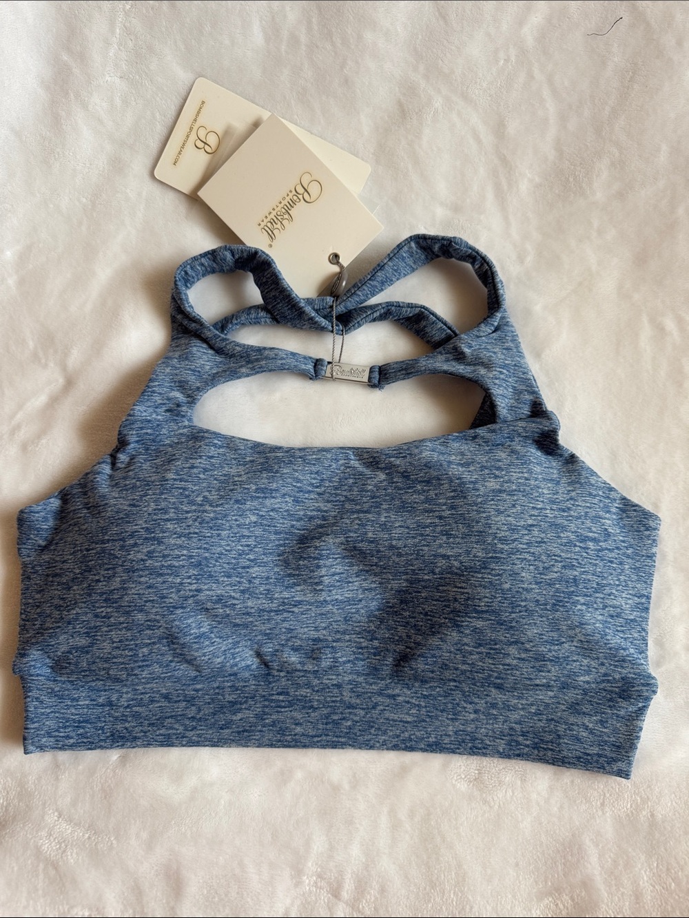 Bonnibel Blue Heather Racerback Sports Bralette